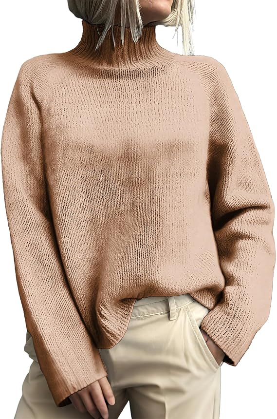 Elegant Pullover Sweaters for Women Dressy Casual Classic Long Sleeve Turtleneck Sweater Fall Trendy Tops