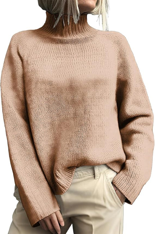 Elegant Pullover Sweaters for Women Dressy Casual Classic Long Sleeve Turtleneck Sweater Fall Trendy Tops